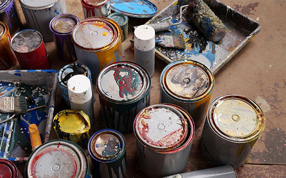 leftover paint cans
