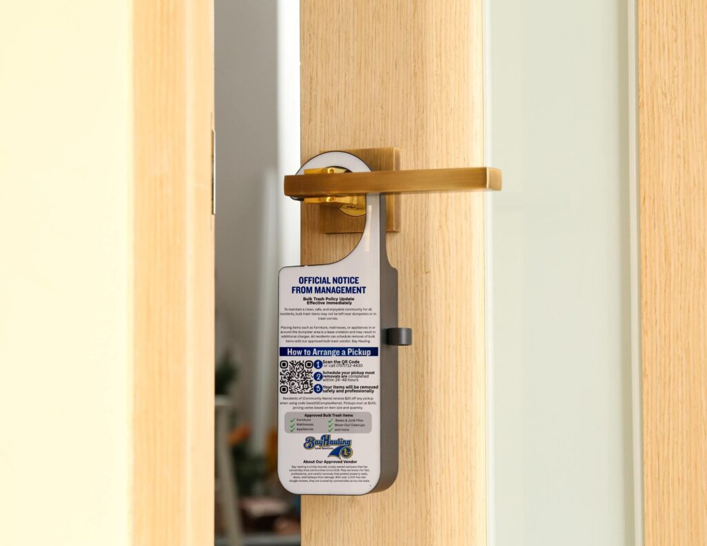 bay hauling mockup door hanger