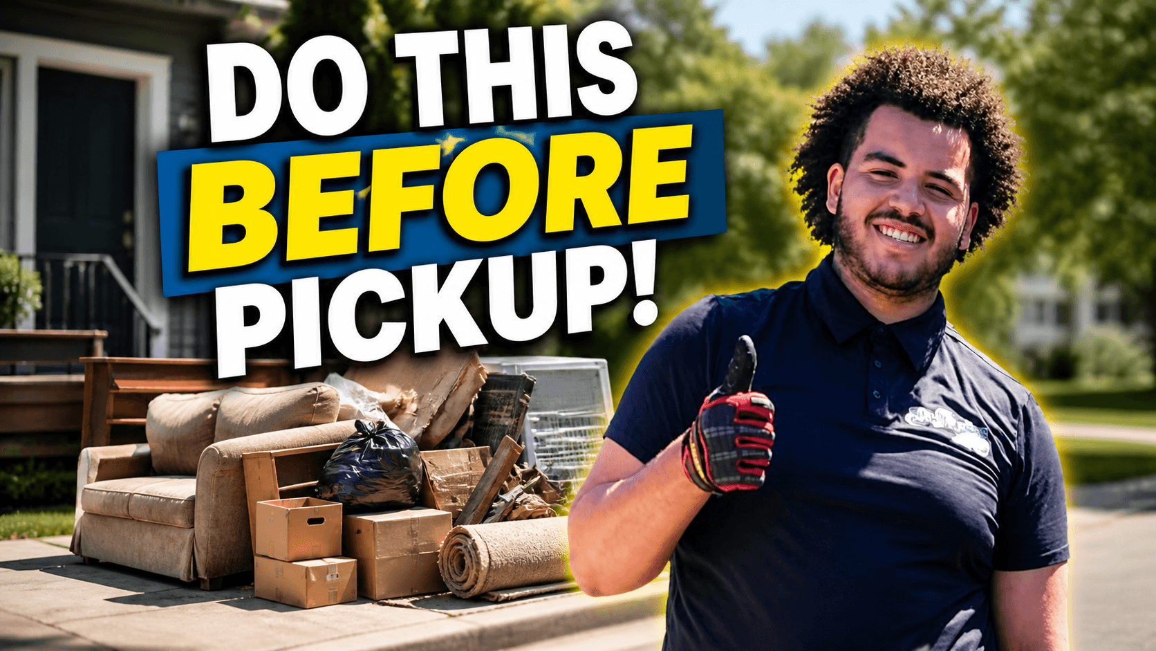 Organized junk ready for pickup showing proper junk removal preparation before service day