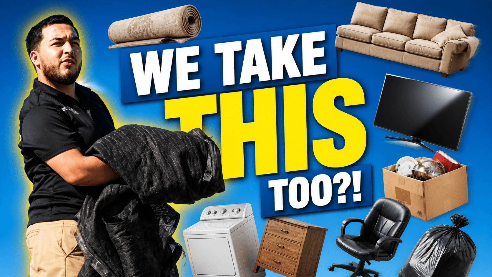 Various household items showing what items junk removal services take during cleanup