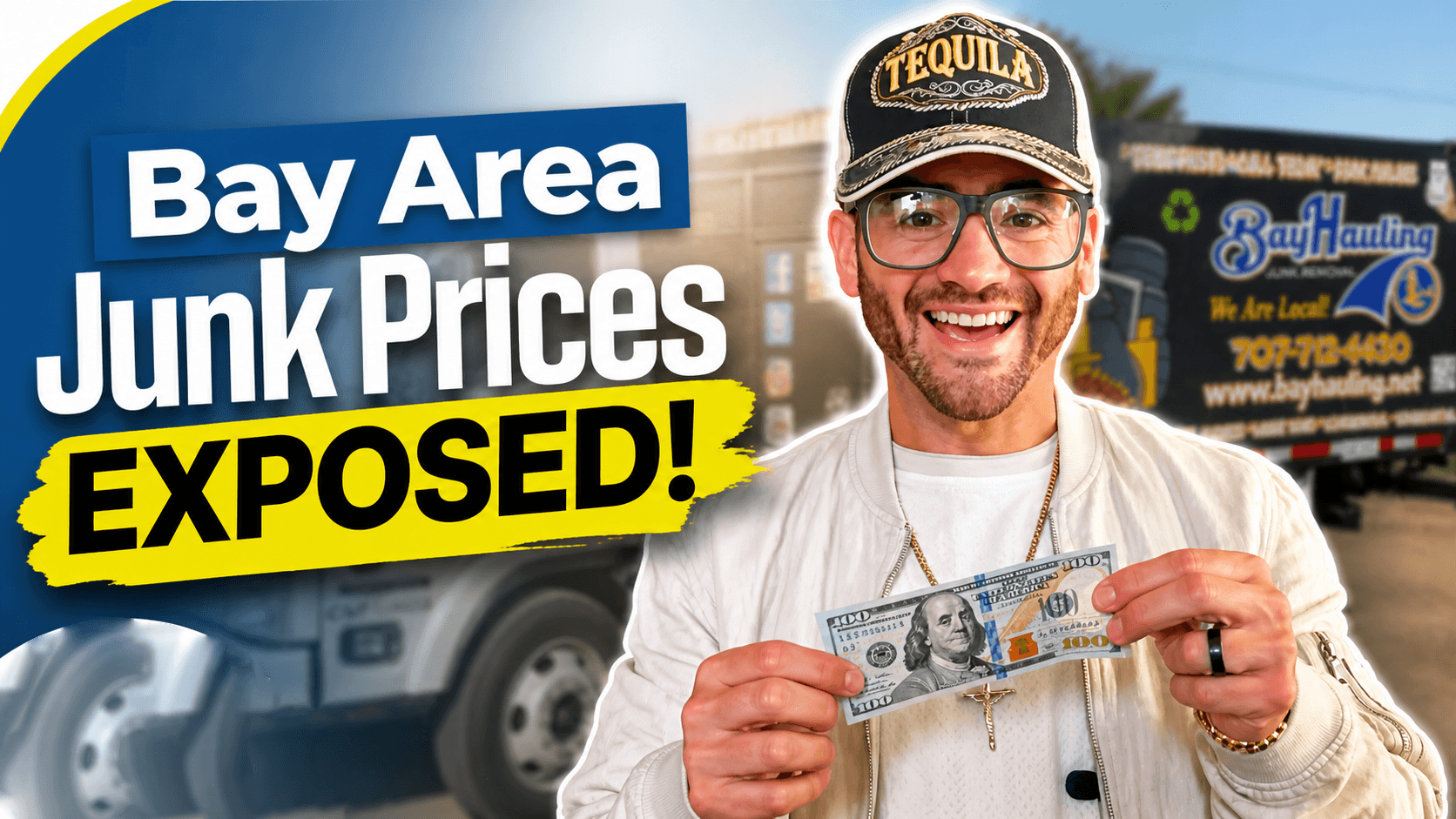 junk removal cost bay area pricing thumbnail showing junk pile and hauling truck