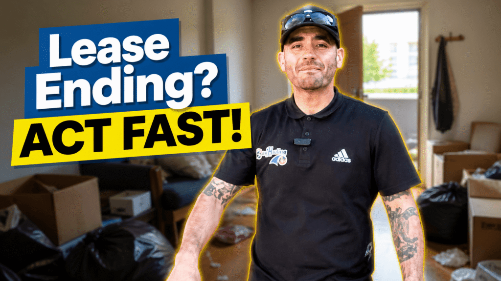 last minute junk removal bay area thumbnail showing urgent apartment cleanout before lease