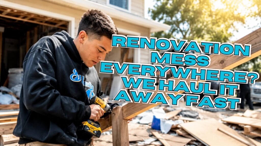 Renovation Debris Removal crew clearing construction waste from a Fairfield remodeling project