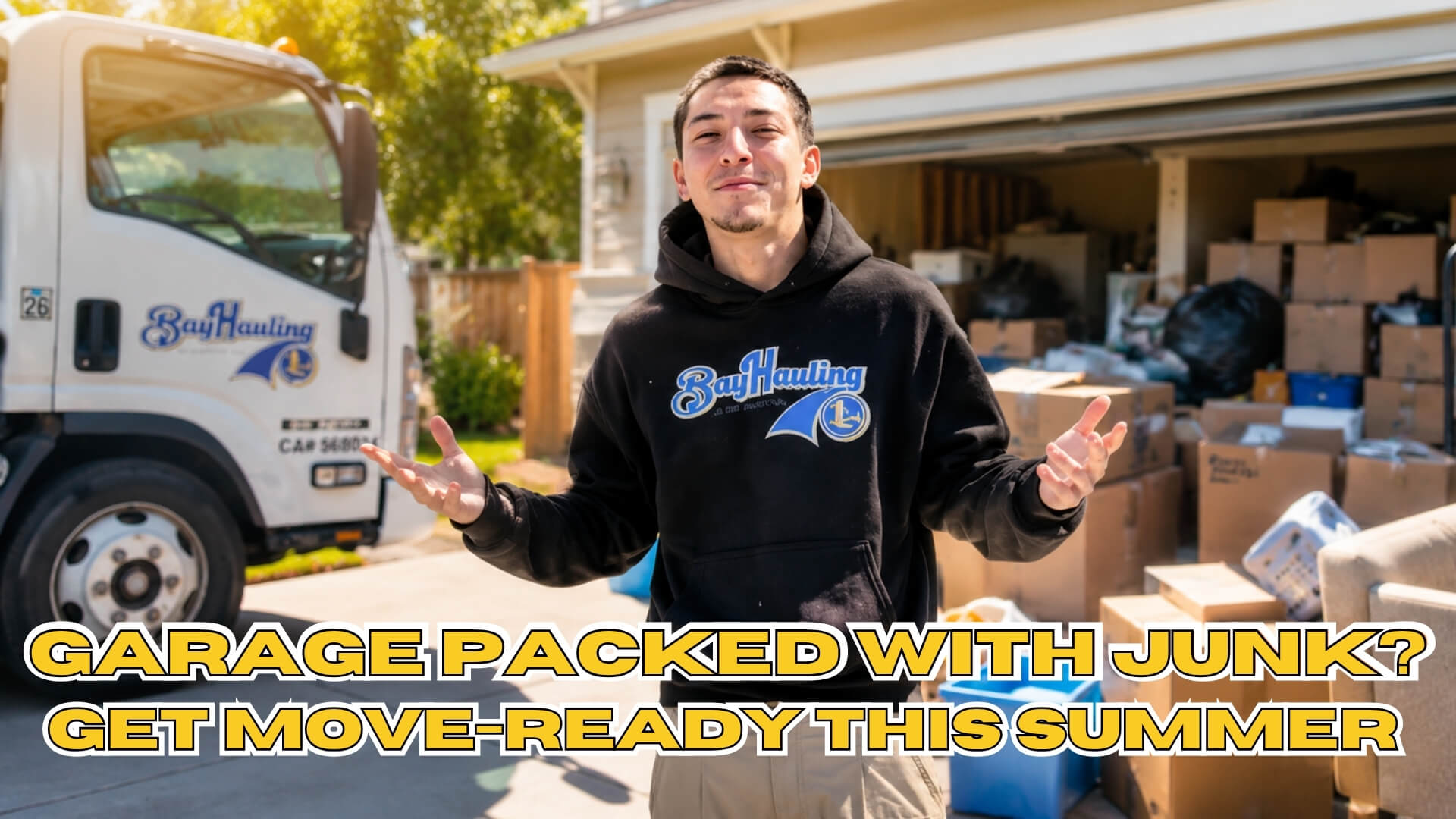 Summer Move Garage Cleanout service clearing unwanted items from a Vacaville garage before relocation