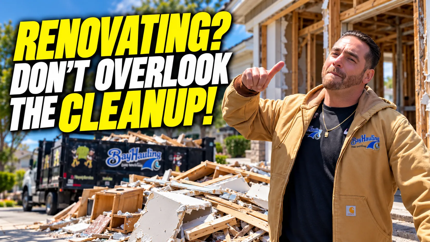 Construction debris removal of wood, drywall, and leftover home renovation materials