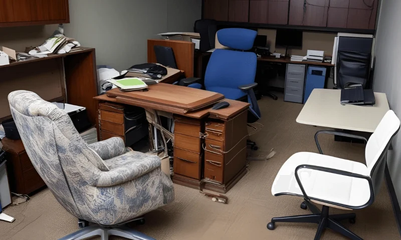 Office chair and desk removal by Bay Hauling